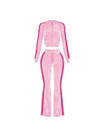Pink Velour Two-Piece Track Set